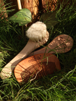 Mistik Terapi 2’li Set | %100 Doğal At Kılı Yüz/Saç Bakım Fırçası + Kiraz Ağacı Tarak